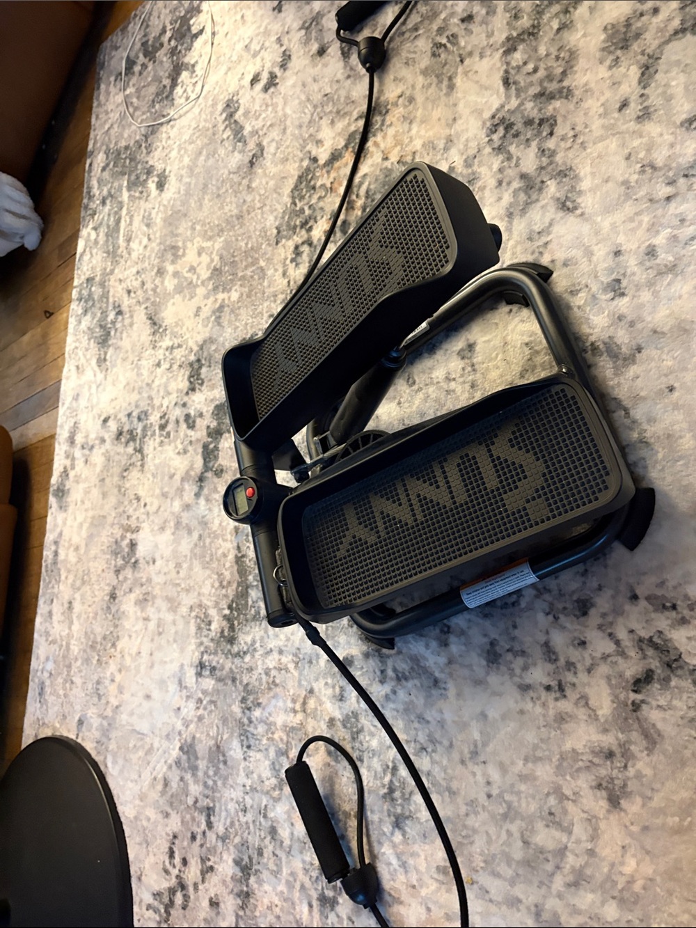 Black Mini Stepper with Resistance Bands
